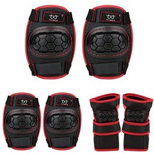 TXJ Sports Elbow and Knee Pads Kids with Wrist Guards Protective Gear for Ska...
