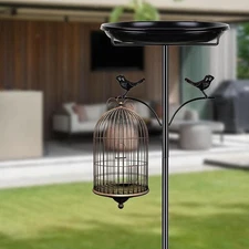 Bird Feeder Accessory Basin Ornament Metal Bird Bath for Bird Lovers Outside