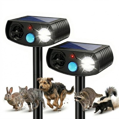 Solar Ultrasonic Animal Repeller Outdoor, Motion Sensor Waterproof Pest Deter...