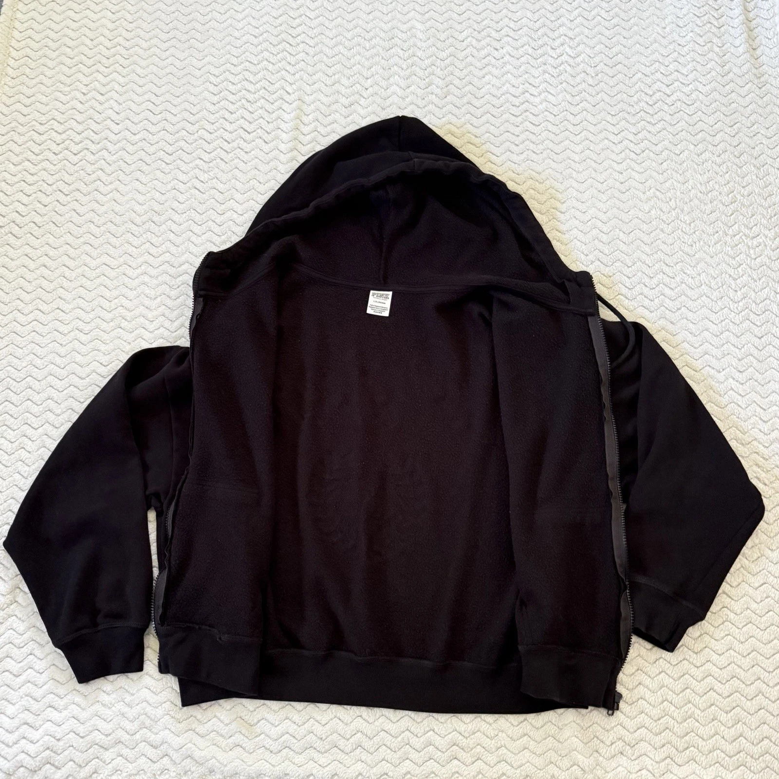 UNDERCOVER Felpa con cappuccio e zip cropped nera Pink Victoria's Secret taglia large logo completo sul retro