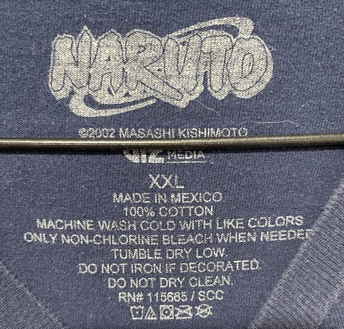 Maglietta Y2K Naruto Shippuden Sasuke Uchicha Anime Manga - XXL Blu Navy - Foto 8 di 10