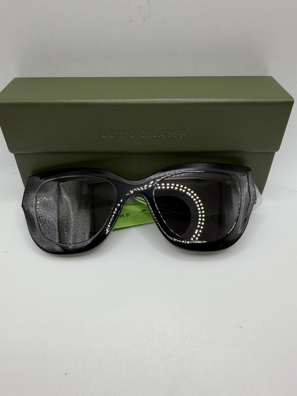 Longchamp Heritage 49mm Round Sunglasses in Black & Blue (Brand new with case)