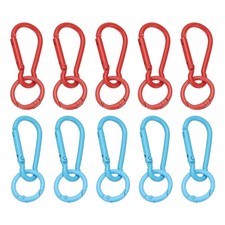 10Pcs Keychain Clips with O Rings, Red/Blue