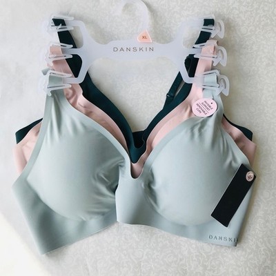 Danskin   Invisible Support Wireless BRAS, Removable Pads,Back Closure 3-Pack XL