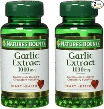 Nature's Bounty Garlic 1000 mg Softgels 100 Count, 2 Pack