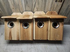   4 BLUEBIRD CEDAR BIRD HOUSE NEW HANDMADE 5/8 CEDAR with squirrel guard  