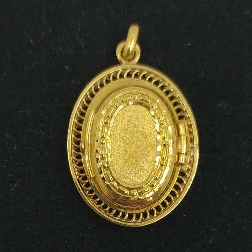 Pendentif Et Chaîne Or 18K 750 Mls. Porte-Photos, Médaillon. - Photo 3/4