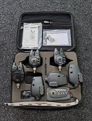 Fox Micron NXr 3+1 Wireless Bite Alarm Blue FULLSET! with case accessories carp carp
