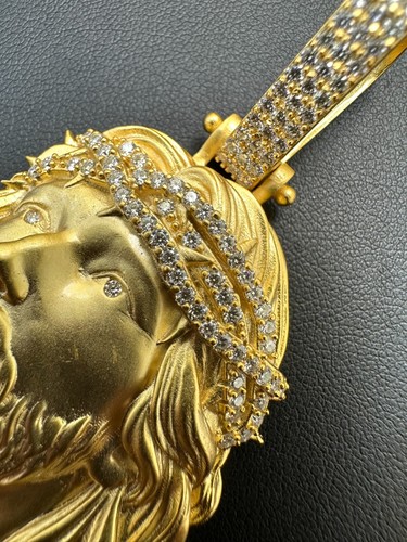 Solid 925 Silver 14k Gold Vermeil MOISSANITE Jesus Piece Iced Pendant ...