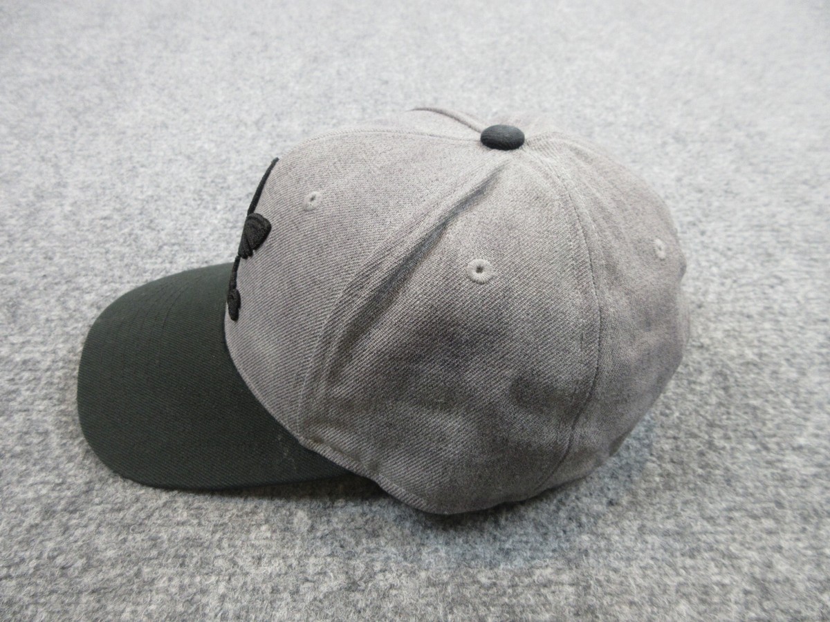 Adidas Hat Cap Snap Back Adjustable Gray Black Trefoil Logo