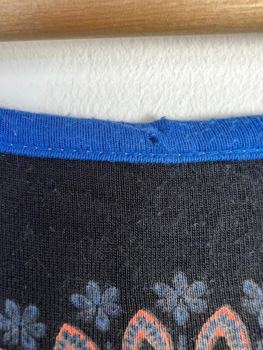 DESIGUAL Kleid klein blau Flügelärmel BLUMEN BESTICKT Boho Chic abstrakt Strand - Bild 3 von 17