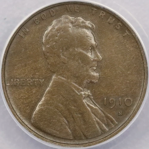 1910-S 1c Lincoln Wheat Cent - ANACS VF 30