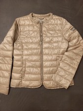 piumino bambina  100 grammi, colore Beige con girocollo di perline