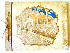 50s Handmade Photo Album Scrapbooking Rustic Mill Wheel Cabin Nature River Park