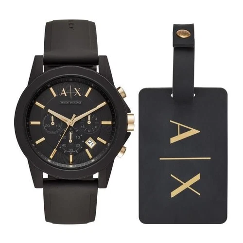 Armani Exchange Quartz Black Dial Silicone Strap Men�s Watch AX7105