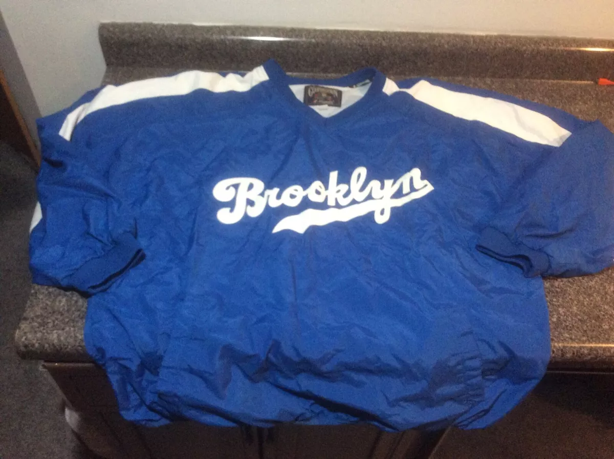 Majestic Men Jacket Brooklyn Dodgers Windbreaker Blue White Cooperstown  Size XXL