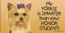 My Yorkie is Smarter Than Your Honor Student Magnet 4x8 refrigerator car dog