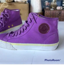 pf flyers mens 9 LA Lakers Canvas High Top Sneakers