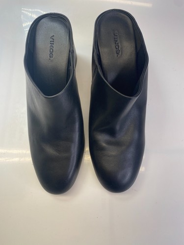 Vince Mujer Cuero Tala Negro Sin Cordones Tacón Mula Talla 11 - Imagen 2 de 10