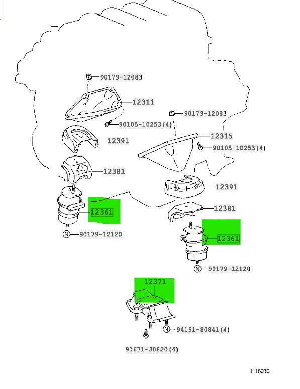 Lexus Genuine OEM LS430 0106 ENGINE MOTOR MOUNT ＆ Mission Mount SET eBay