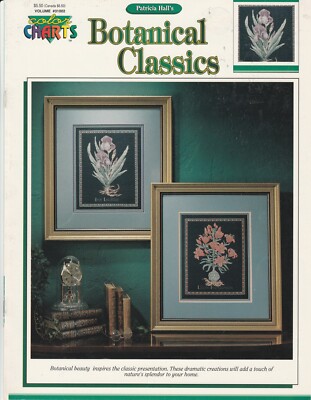 Botanische Klassiker Iris Tulpe Blumen Kreuzstich Diagramm Broschüre echte Farben