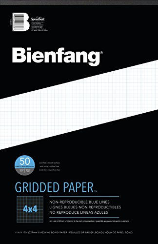 Bienfang Designer Grid Paper Pad, 4x4 Cross Section, 11 x 17 inches, 50 Sheets - Bild 1 von 1