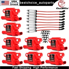 8Pcs Ignition Coils & Spark Plug Wires For 2010-2015 Chevrolet Camaro 6.2L V8