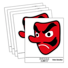 Japanese Tengu Goblin Demon Mask Laptop Water Bottle Car Window Sticker 5 Pack