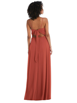 After Six 1548.Tie-Back Cutout Maxi Dress with Front Slit..Amber Sunset..Size 2 | eBay After Six 1548.Tie-Back Cutout Maxi Dress with Front Slit..Amber Sunset..Size 2 | eBay