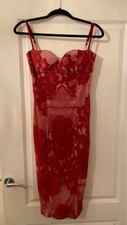 Pink Boutique Parisia Red and Nude Lace Midi Dress