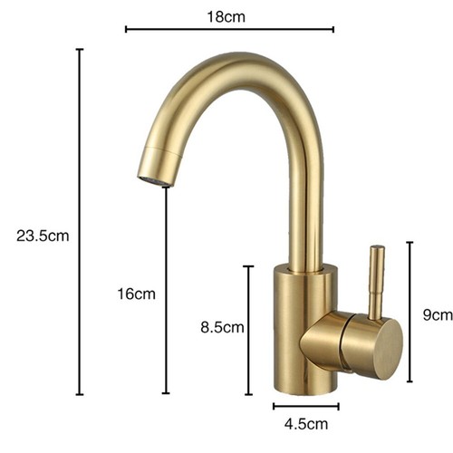 Gold Geb??rstet K??chenarmatur Mischbatterie Schwenkverarmung Waschbecken - Bild 7 von 11