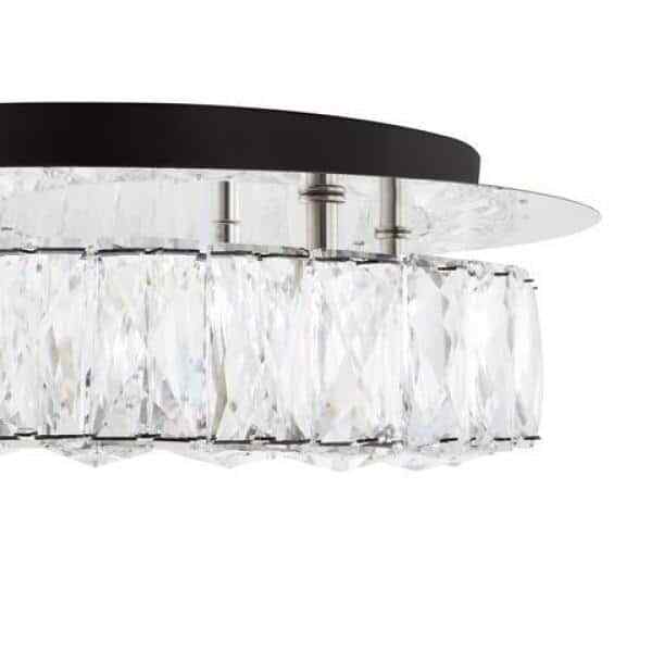 Home Decorators Keighley 13 in. 1Light Polished Chrome LED Flush Mount