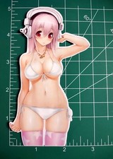 Super Sonico Sticker, anime girl laminated glossy vinyl