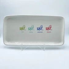Rae Dunn Adirondack Chairs Sit Breathe Dream Relax Serving Platter Magenta 14"