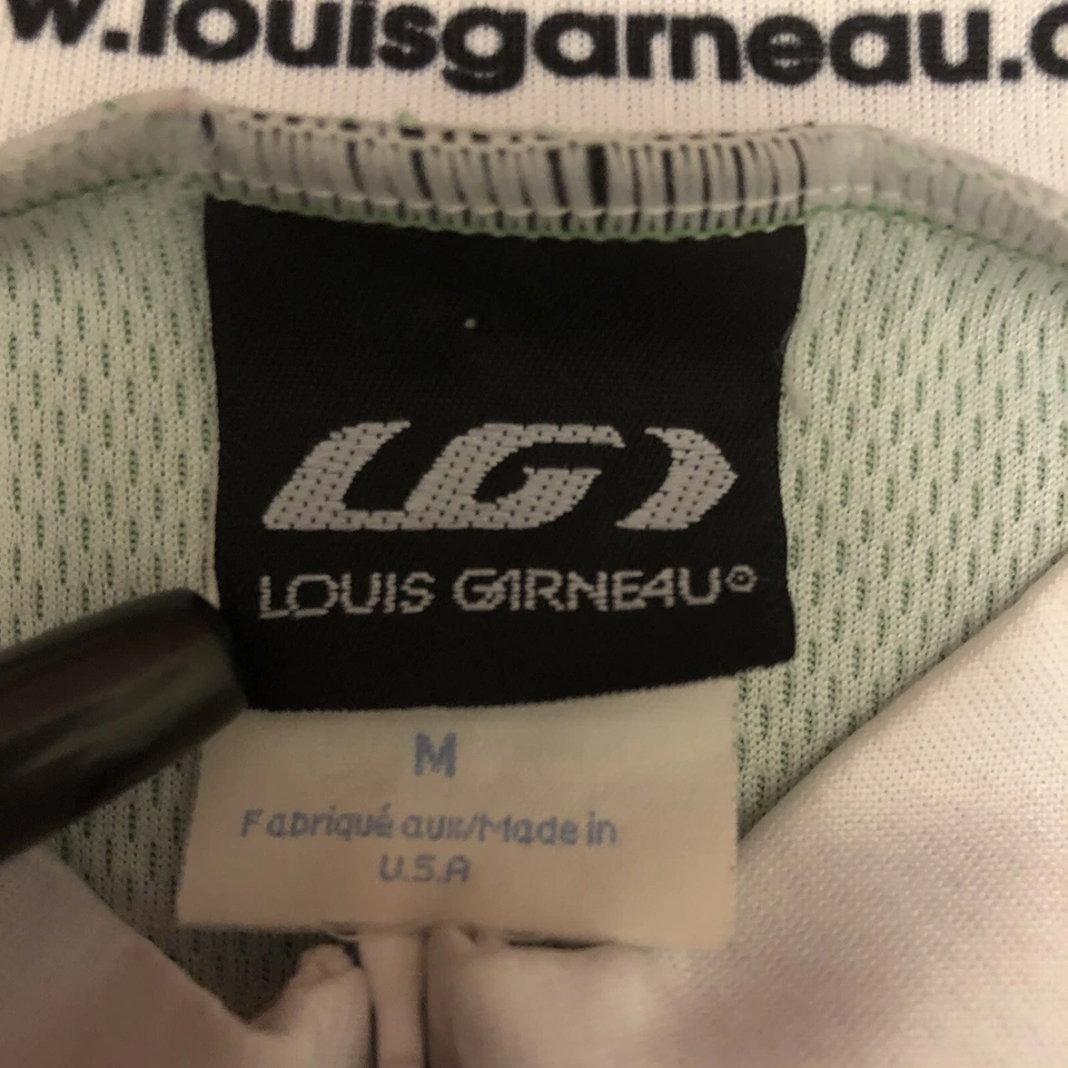 Louis Garneau Men’s Cycling Jersey M Green Red Bike SS Half Zip Purely Custom - Image 4 of 4