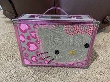 Sanrio Hello Kitty Special Edition Cosmetic Makeup Travel Hard Case Rhinestones