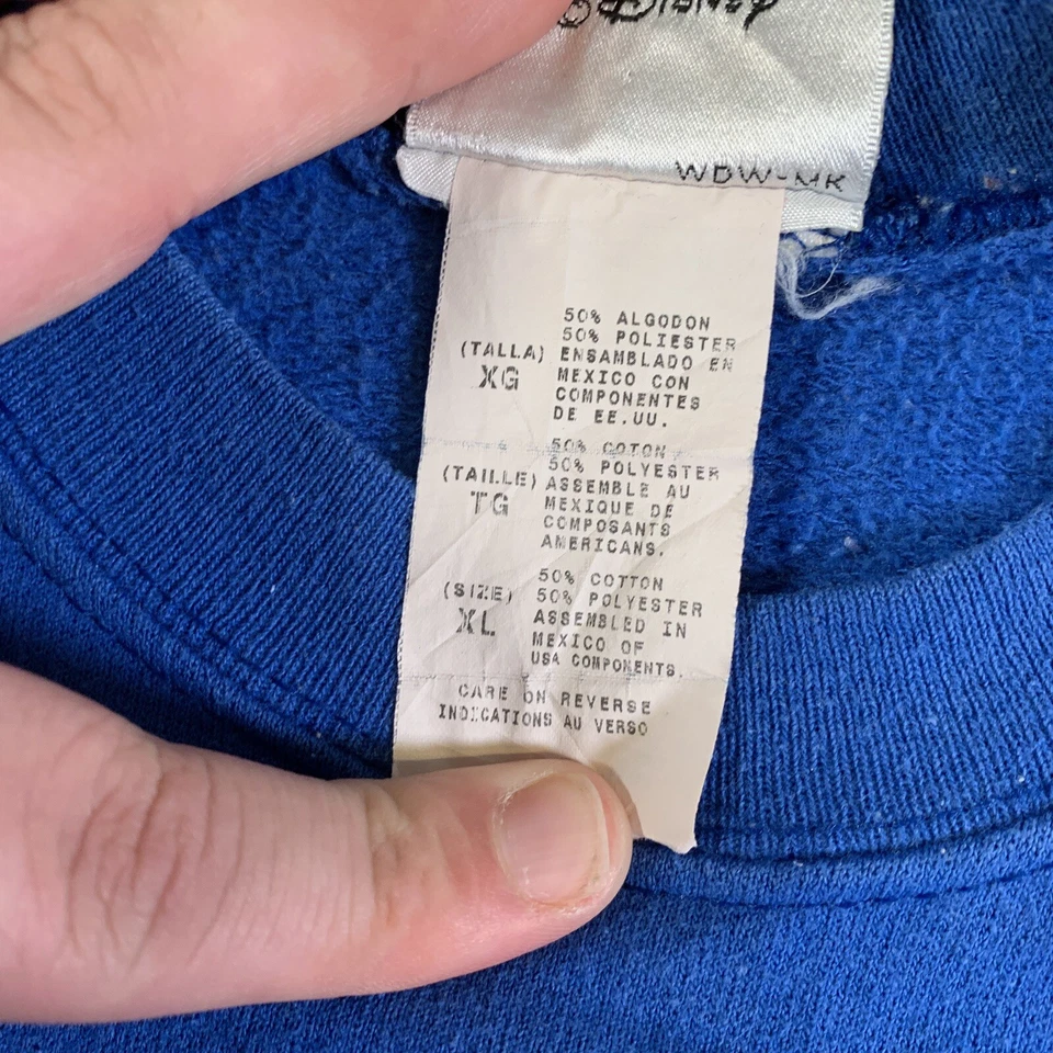 Винтажный свитер Disney для мальчиков размер XL синий толстовка Walt Disney World 2000 - Изображение 4 из 4