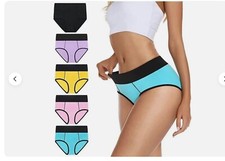 women  s Mid Waisted Underwear Cotton/ Spandex Stretchy 5 Pack SZ 3XL New