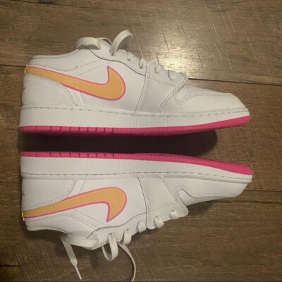 jordan low gs white yellow pink