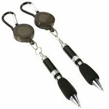 🔥2x Ball Point Pens Retractable Belt Clip String Cord Chain Office Medical Home