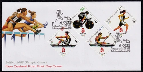 New Zealand 2008 Beijing Olympics Set First Day Cover FDC SC 2197-2200
