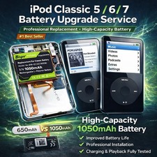 iPod Classic 5th/6th/7th Gen High-Capacity Battery Upgrade Service 1050mAh