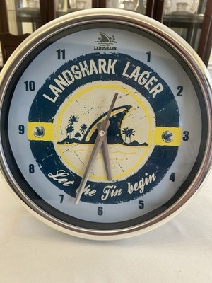 Landshark Lager Let The Fin Begin Wall Clock