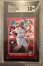 2018 Donruss Optic 35 Rafael Devers Purple Prism Nickname Variation - SGC 10