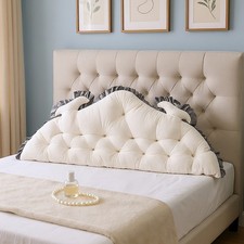 6ft Double Headboard Tatami Pillow Lumbar Support Back Cushion Washable Cover UK