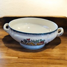 Soupière Longwy décor Vieux Rouen ancienne sans couvercle