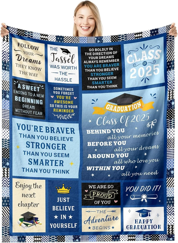 Class of 2025 Graduation Throw Blanket - Perfect Gift for Him & Her - Picture 13 of 13