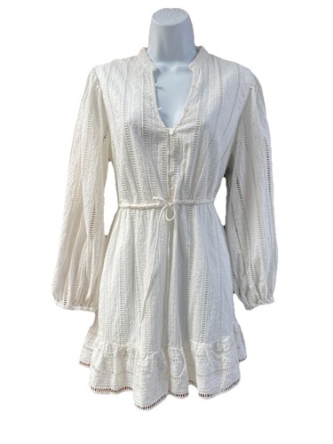 NWT Spring ANTHROPOLOGIE Forever That Girl Eyelet Mini Dress Small S Puff Sleeve