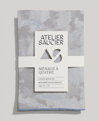 Atelier Saucier Blue Sky Linen Napkins, Set of 4 17 x 17