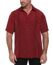 Cubavera Big & Tall Mens 4XLT Short Sleeve Button Front Shirt NWT $70 Biking Red